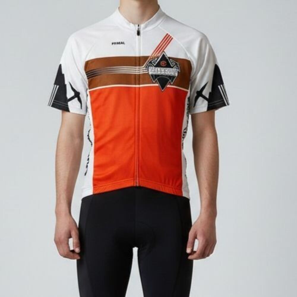 Primal Cycling Race Jersey Adult Men Small Copper Triangle Outside Full Zip Bike